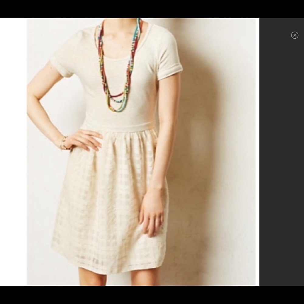 Light heather gray and cream dress